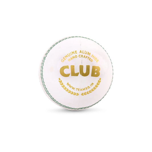 SG Club White Leather Ball